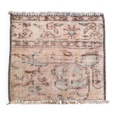 Petit tapis turc vintage 53x55 cm, coureur court, carré, mini tapis 2558