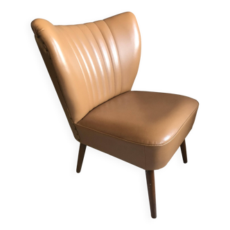 Fauteuil cocktail vintage avec skaï années 1960