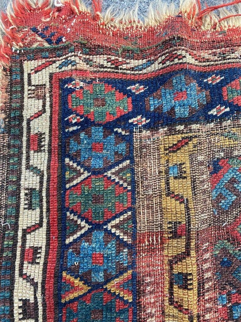 Antique Shahsavand tribal horse cover mat 105x95 cm