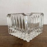 Square thick crystal ashtray from the 70s-80s.