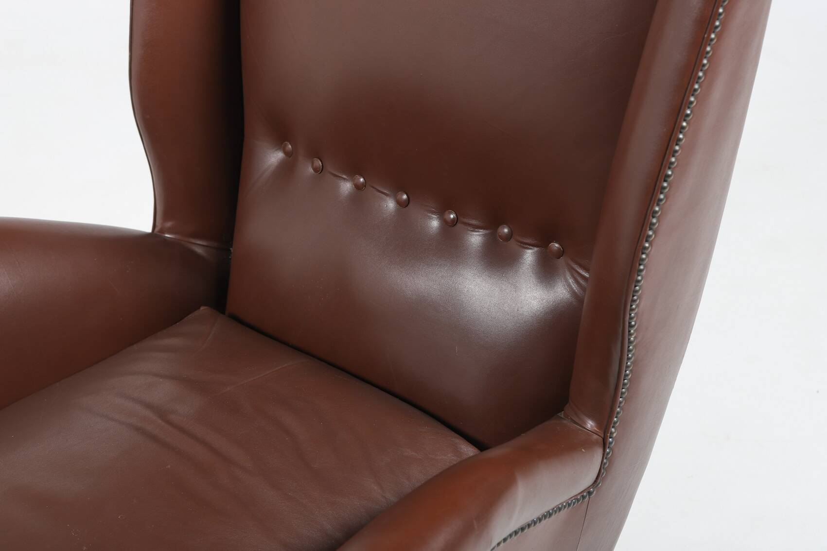 Pair of Italian Wingback Lounge armchairs Gio Ponti style, 1950's