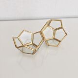 Vintage glass and brass jewelry box