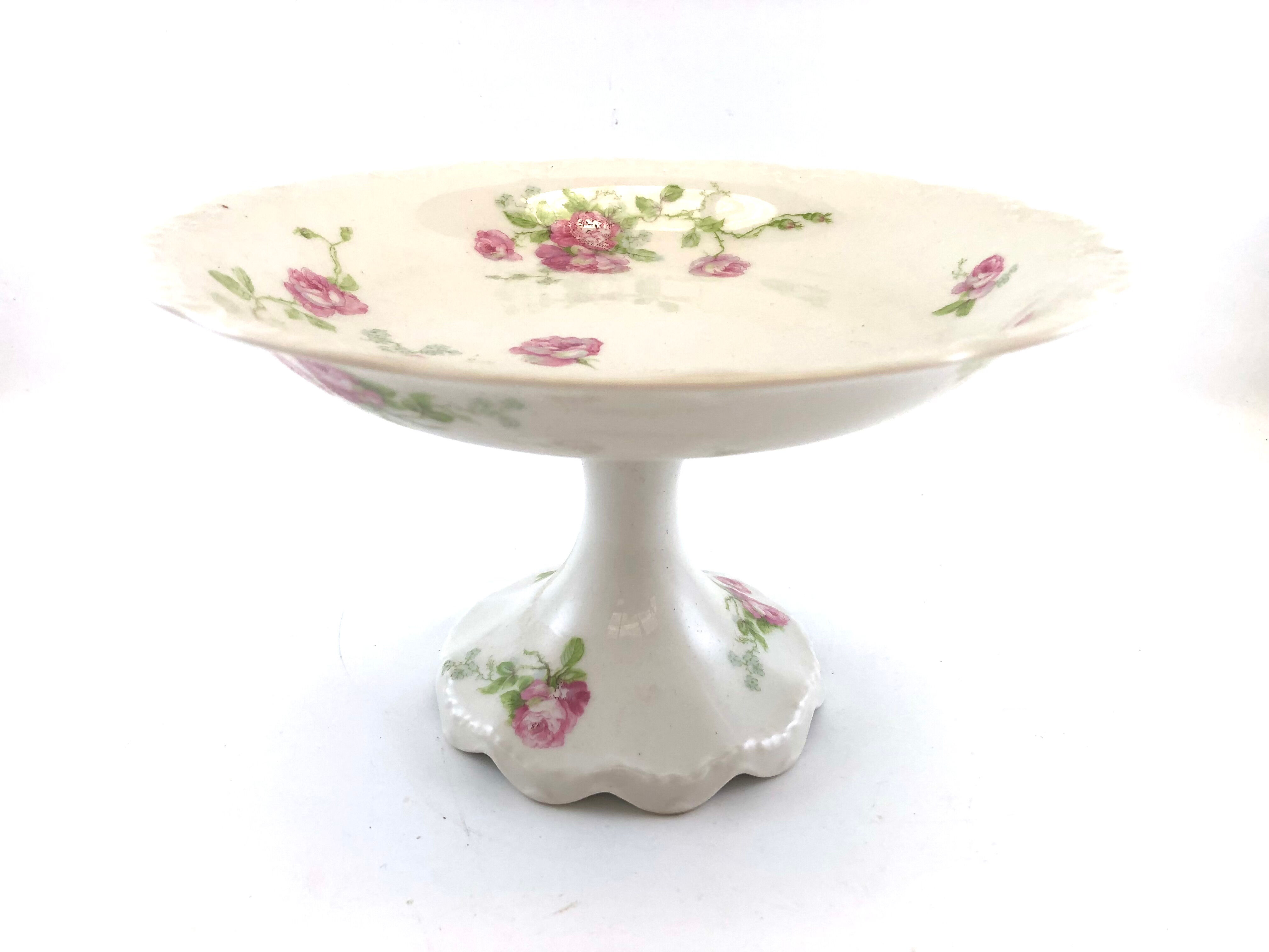 FAÏENCE DE GIEN - Canards - Assiette sur pied - compotier - Plat ancien