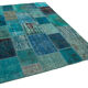 Handmade oriental 170 cm x 242 cm turquoise patchwork carpet