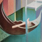 Janick LEDERLE: Gondolas in Venice, Original signed lithograph