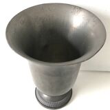 Stamped grey pewter antique vase