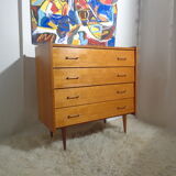 60s light wood chest of drawers