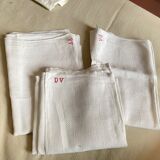 Trio of old tea towels special glass