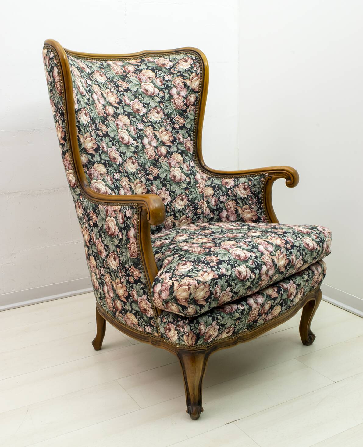 Mid-Century Modern Chippendale Style Walnut Armchair, 1960s