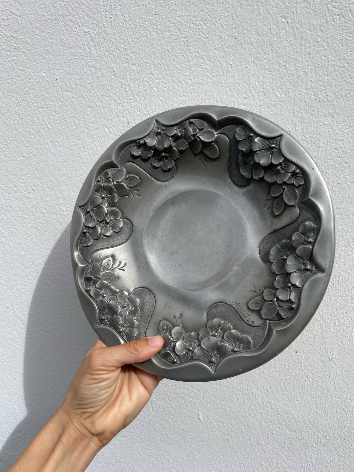 Signed metal salad bowl