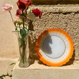 Large orange tulip plate 70's