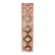 1960s orange geometric Turkish hand-knotted runner rug 81x337