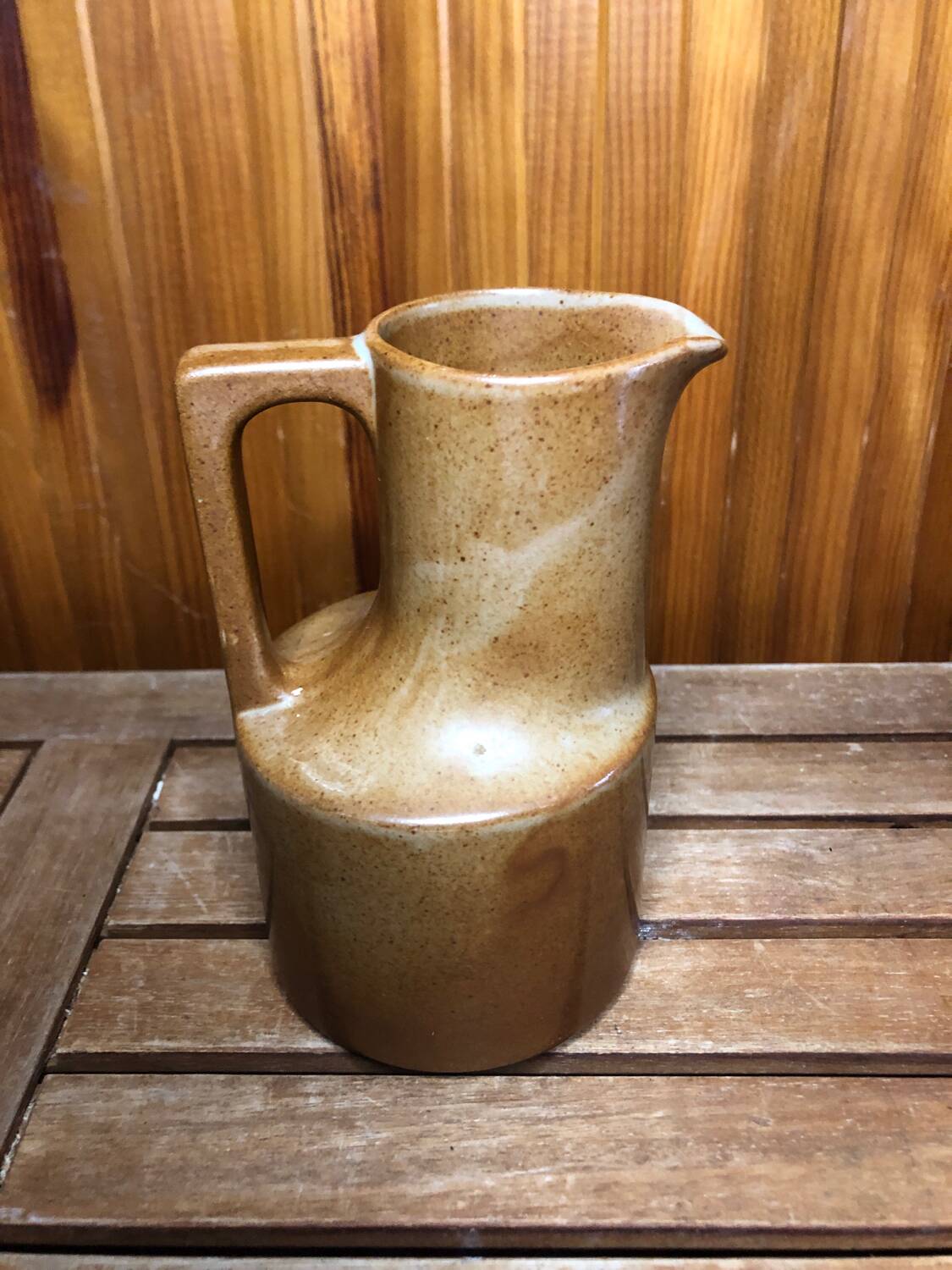 Old brenne pitcher beige stoneware made in france vintage