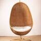 Danish armchair in woven rattan, with its metal stand, Nana Ditzel.