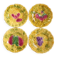 Lot 4 assiettes barbotine Sarregurmines Fruits
