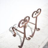 Wrought iron fireplace andirons