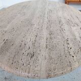 Table basse ovale en travertin par Peter Draenert, années 80