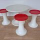 Midcentury Set of Three Tulip Stools and Coffee Table, Space Age, Germany, 1970s