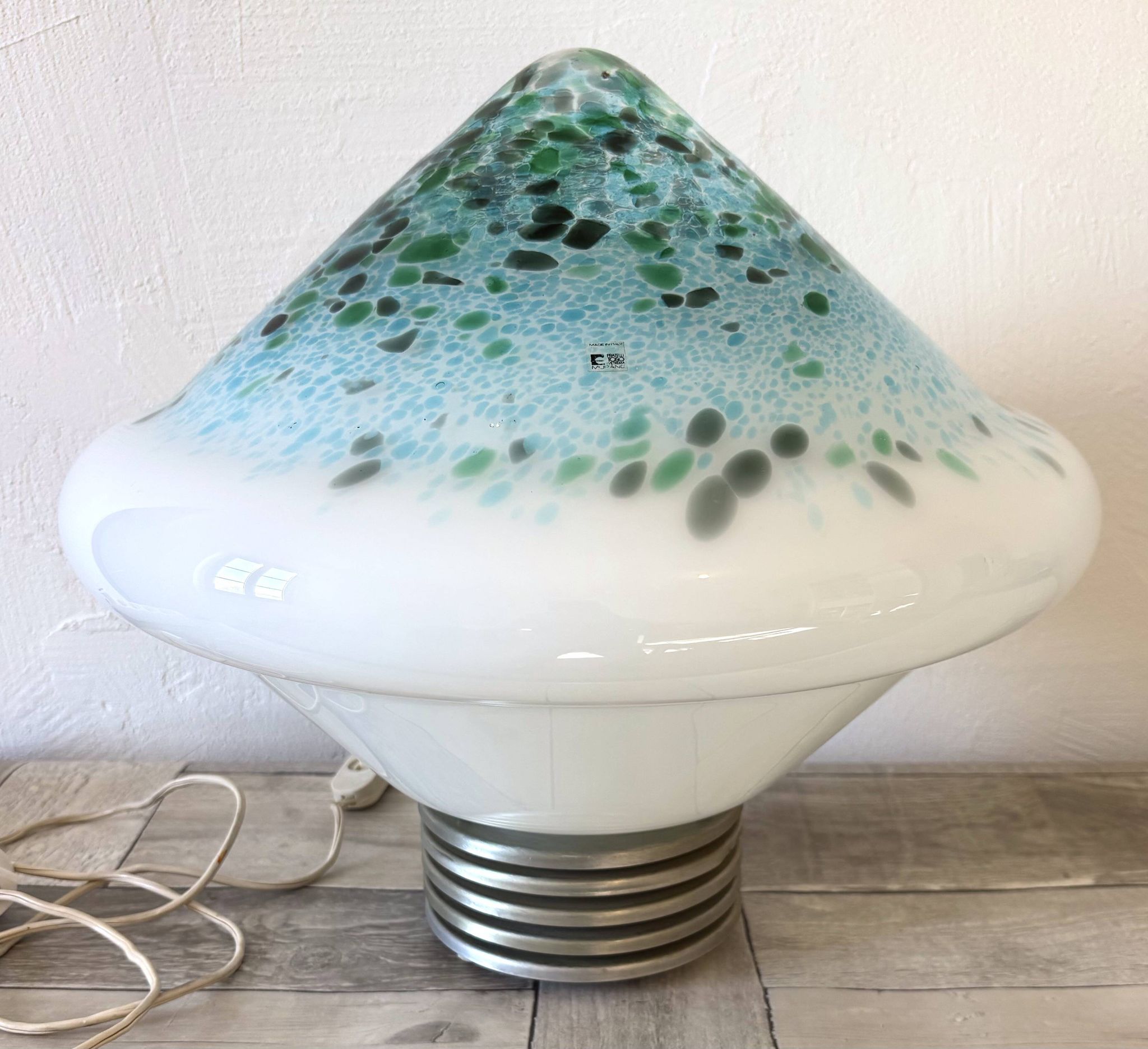 Grande lampe Murano Fratelli Toso - Étiquette originale - Space Age