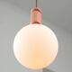 Mid-Century Italian Brass & Opaline Glass Pendant Lamps, Set of 2