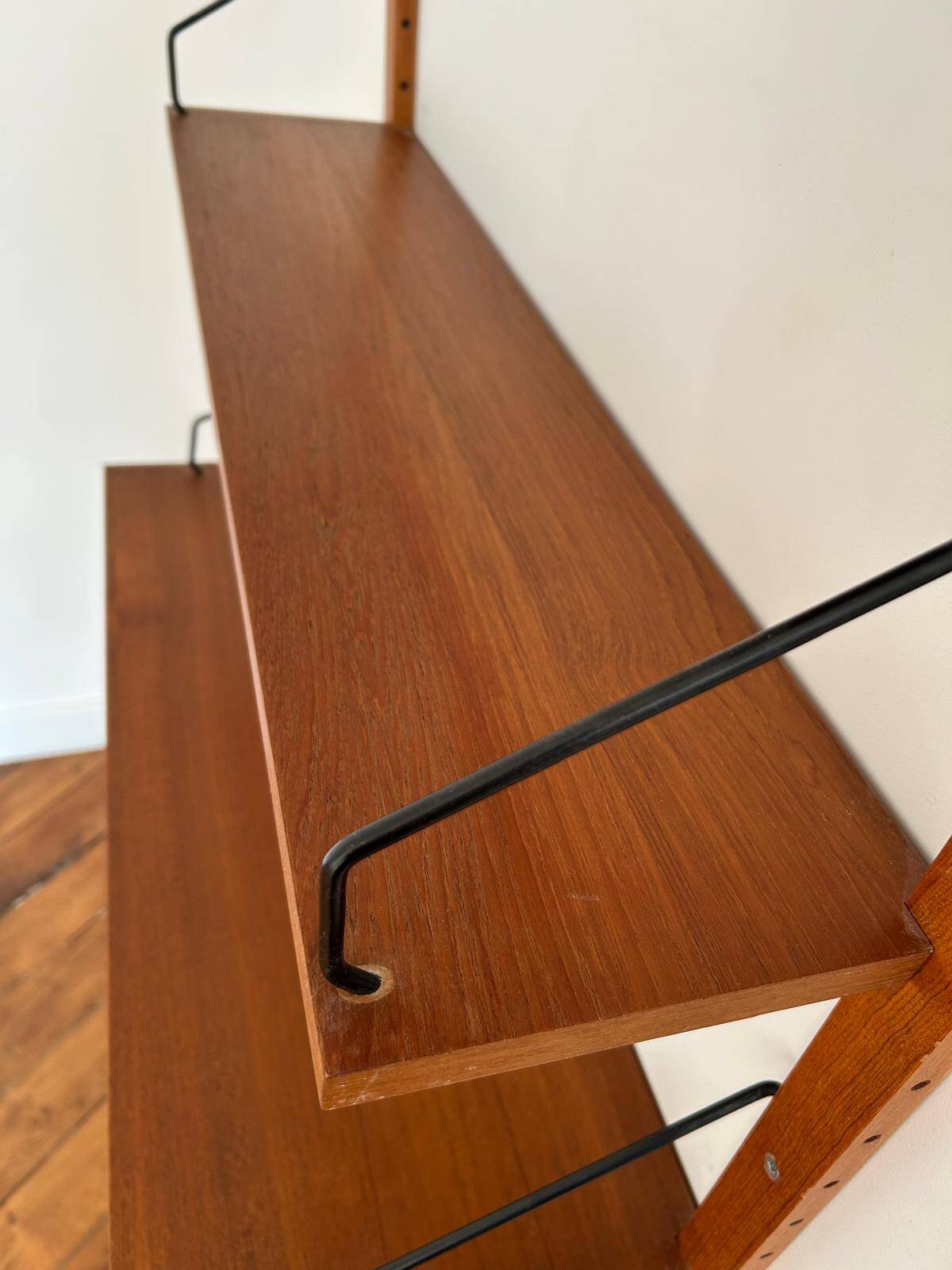 Teak wall shelves by Poul Cadovius, Denmark, 1960s.