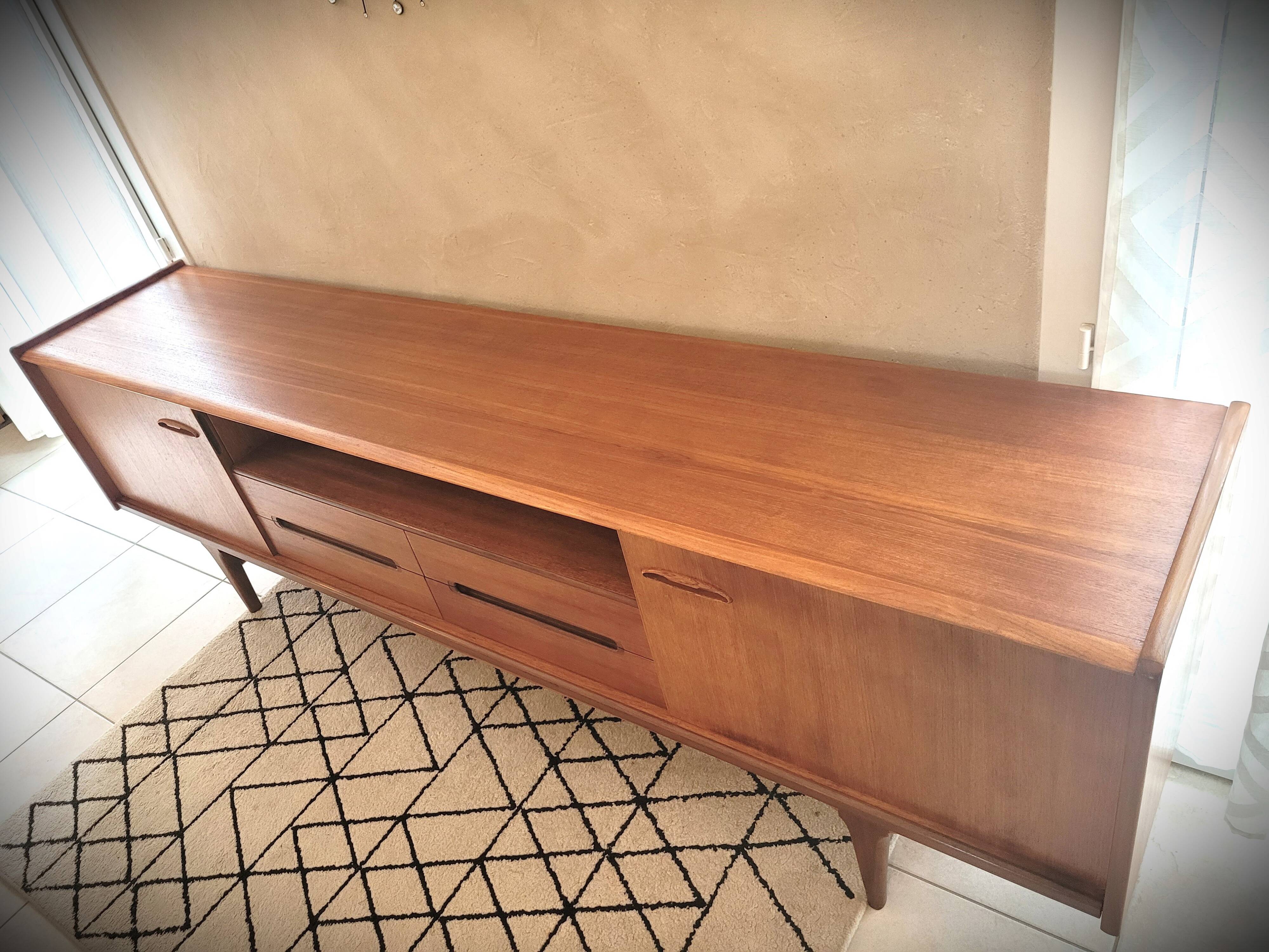 Scandinavian design sideboard in vintage teak