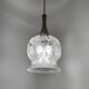 Pressed molded glass pendant light from the 60s