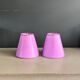 Pair of lilac satin lampshades