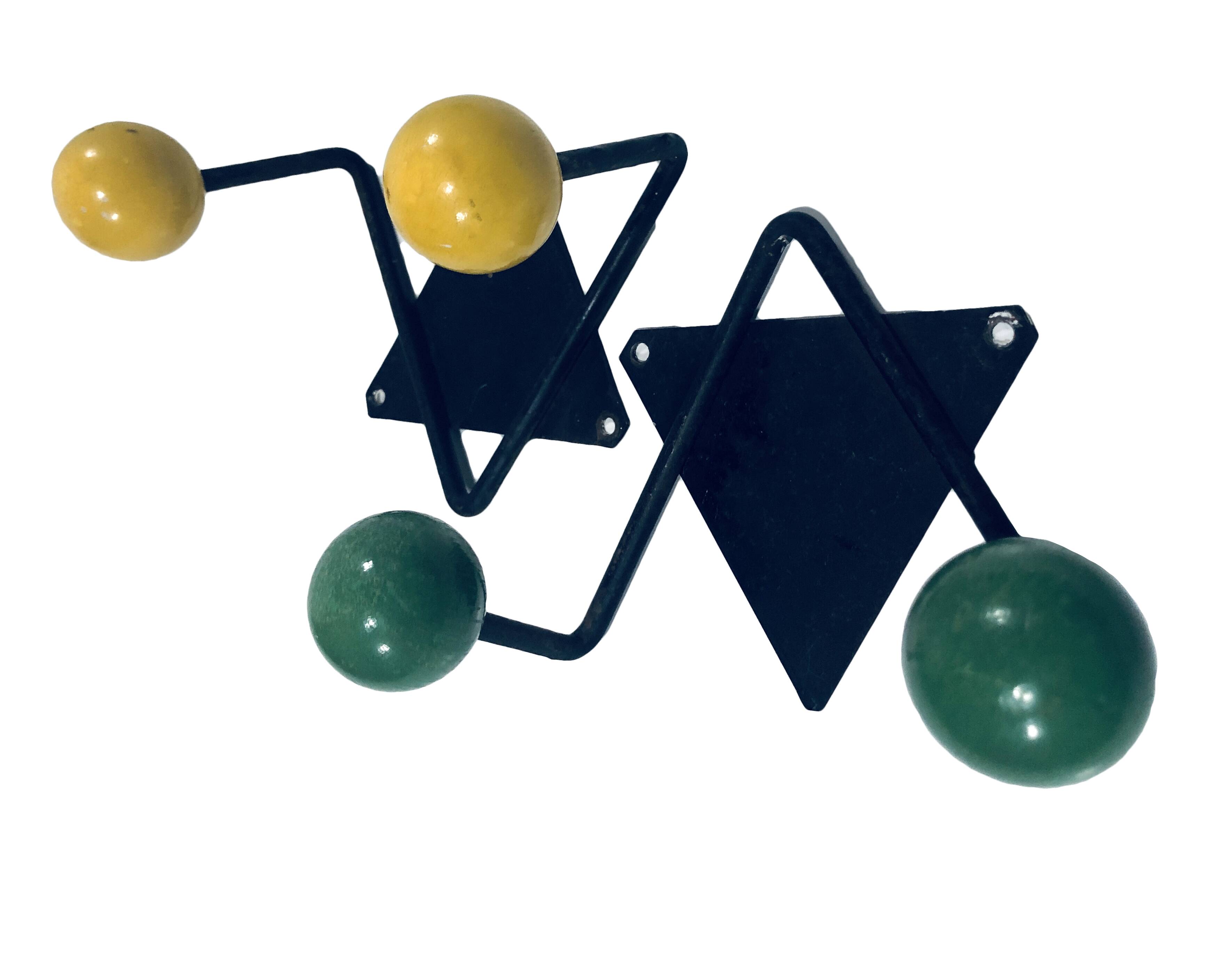 Vintage Coat Racks • Wrought Iron & Wood • 1950