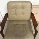 Fauteuils scandinaves cuir et teck années 60/70