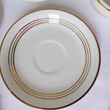 Céranord coffee service with gold edging