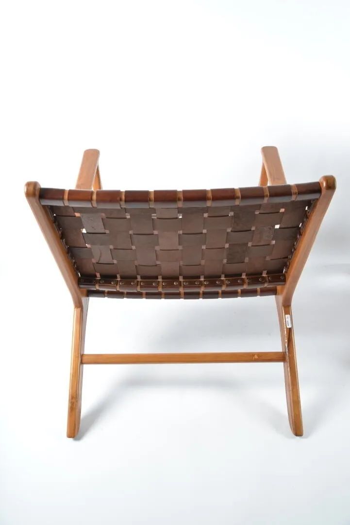 Olivier de schrijver brown leather armchair signed and numbered circa 1990