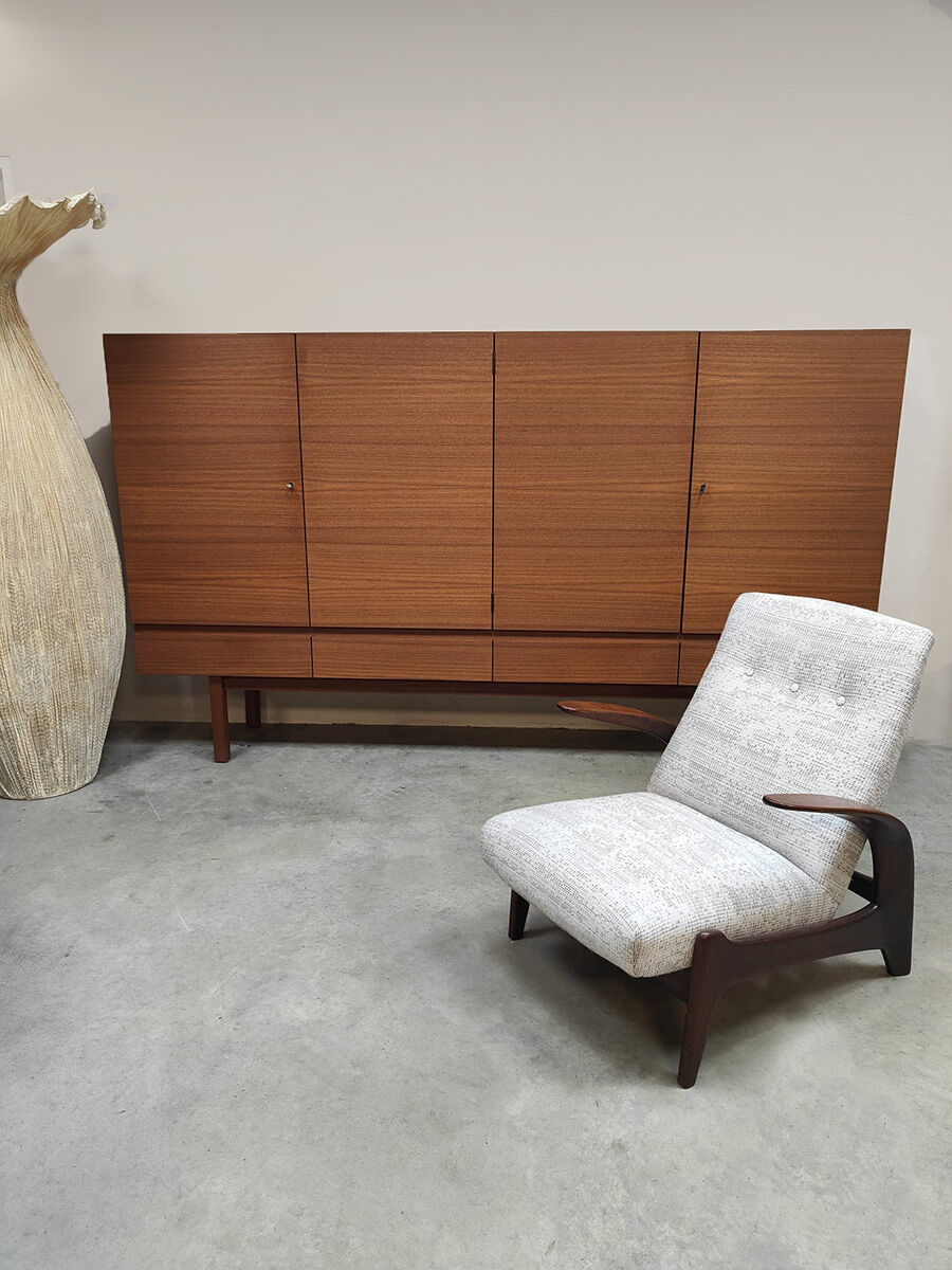Danish vintage Scandinavian teak highboard XL