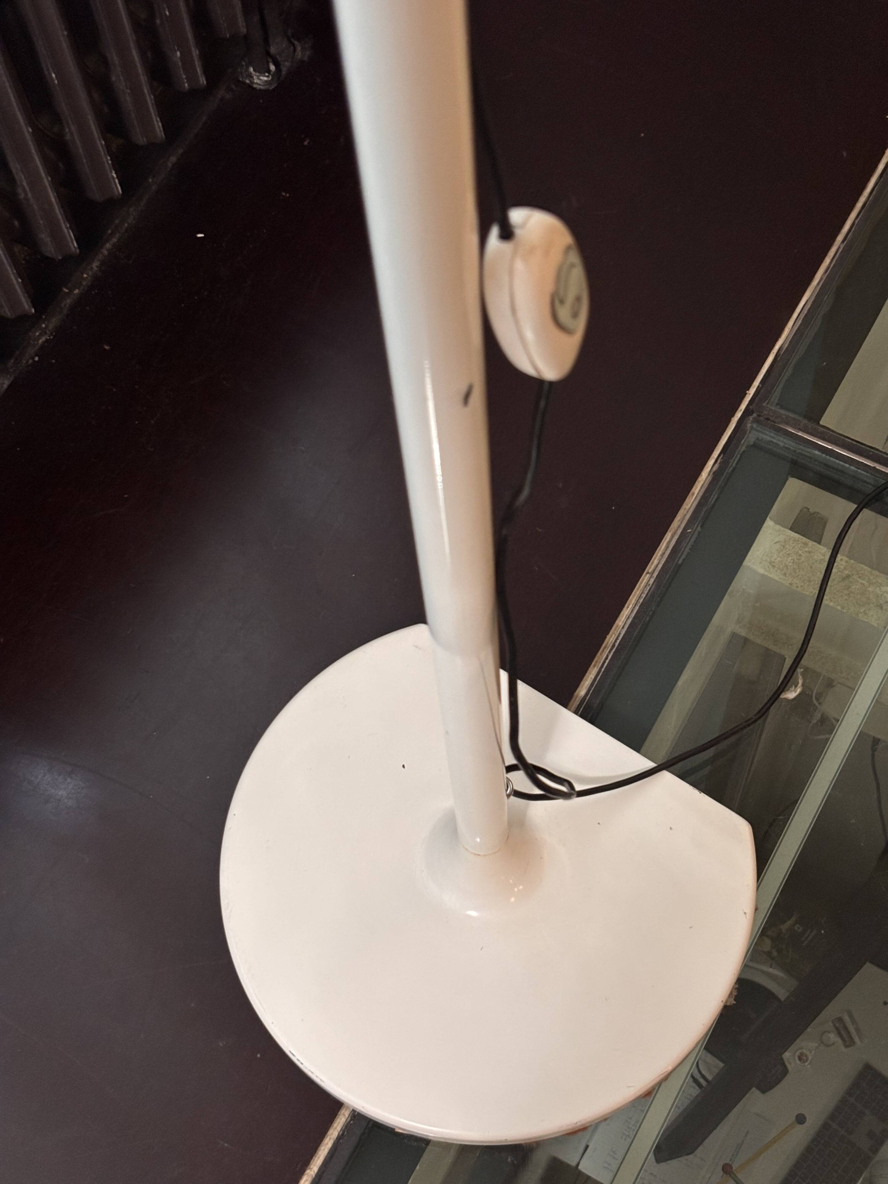 Arco Cut Floor Lamp Joe Colombo for Oluce White Chrome Vintage Design