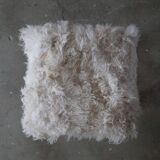 High oak stool, reupholstered in lambswool, Danish cabinetmaker, 1950s.