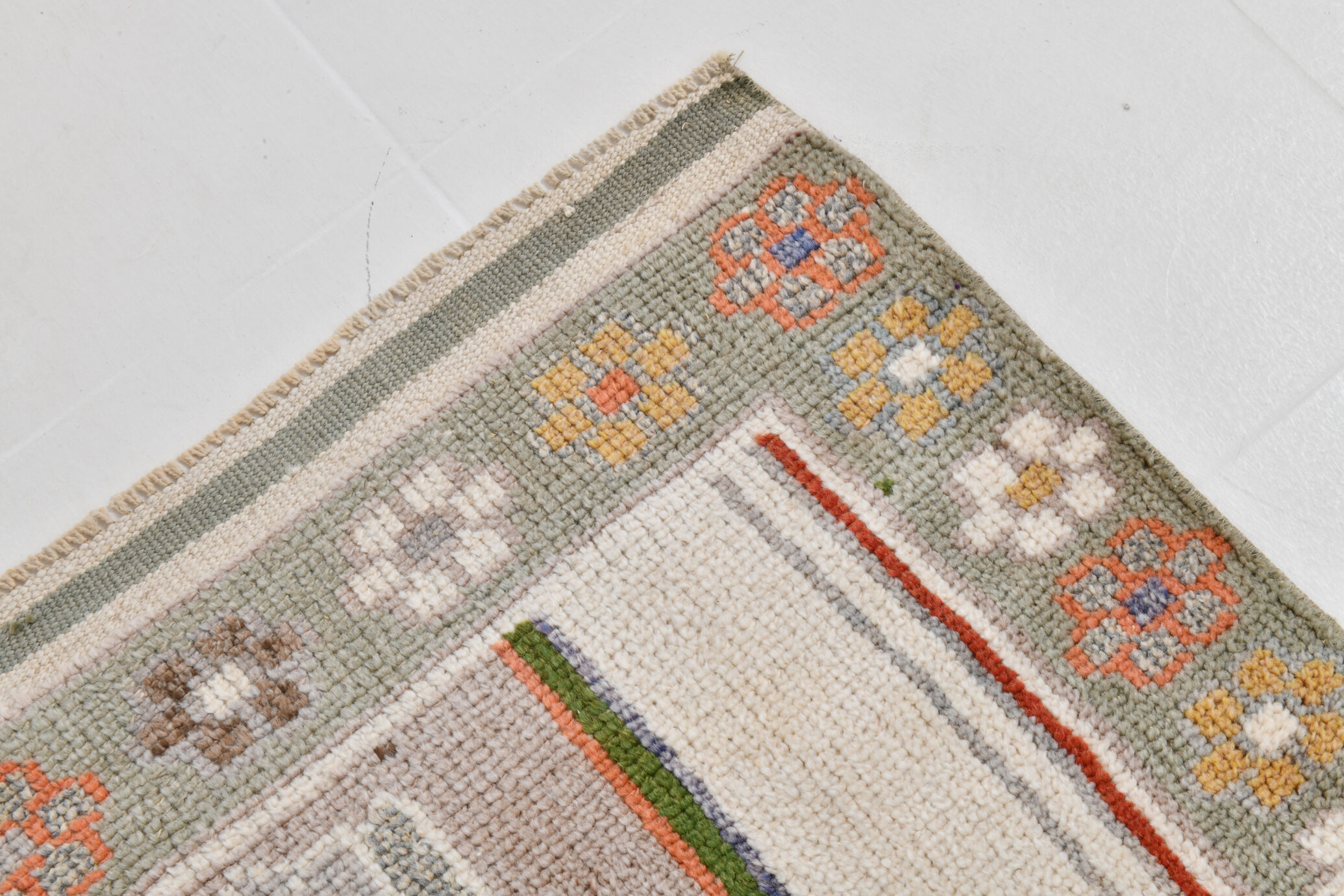 3x11 geometric oushak runner rug,97x348cm