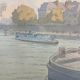 Lithograph Henri Riviere, l'institut et la cite serie paysages parisiens