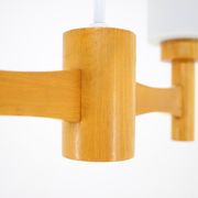 1980s wood and glass pendant light, Czechoslovakia