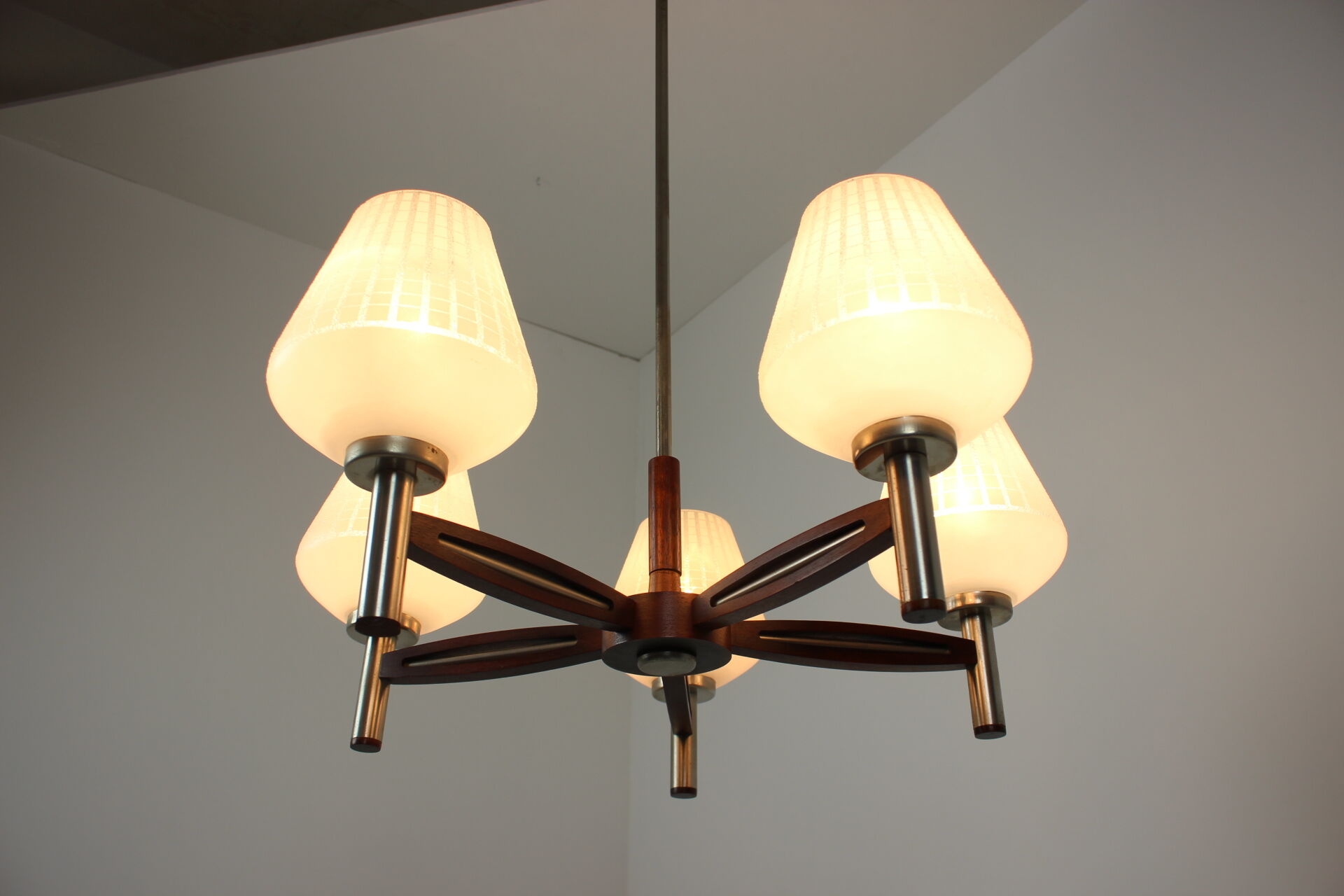 Mid-century big German chandelier, 1970's.