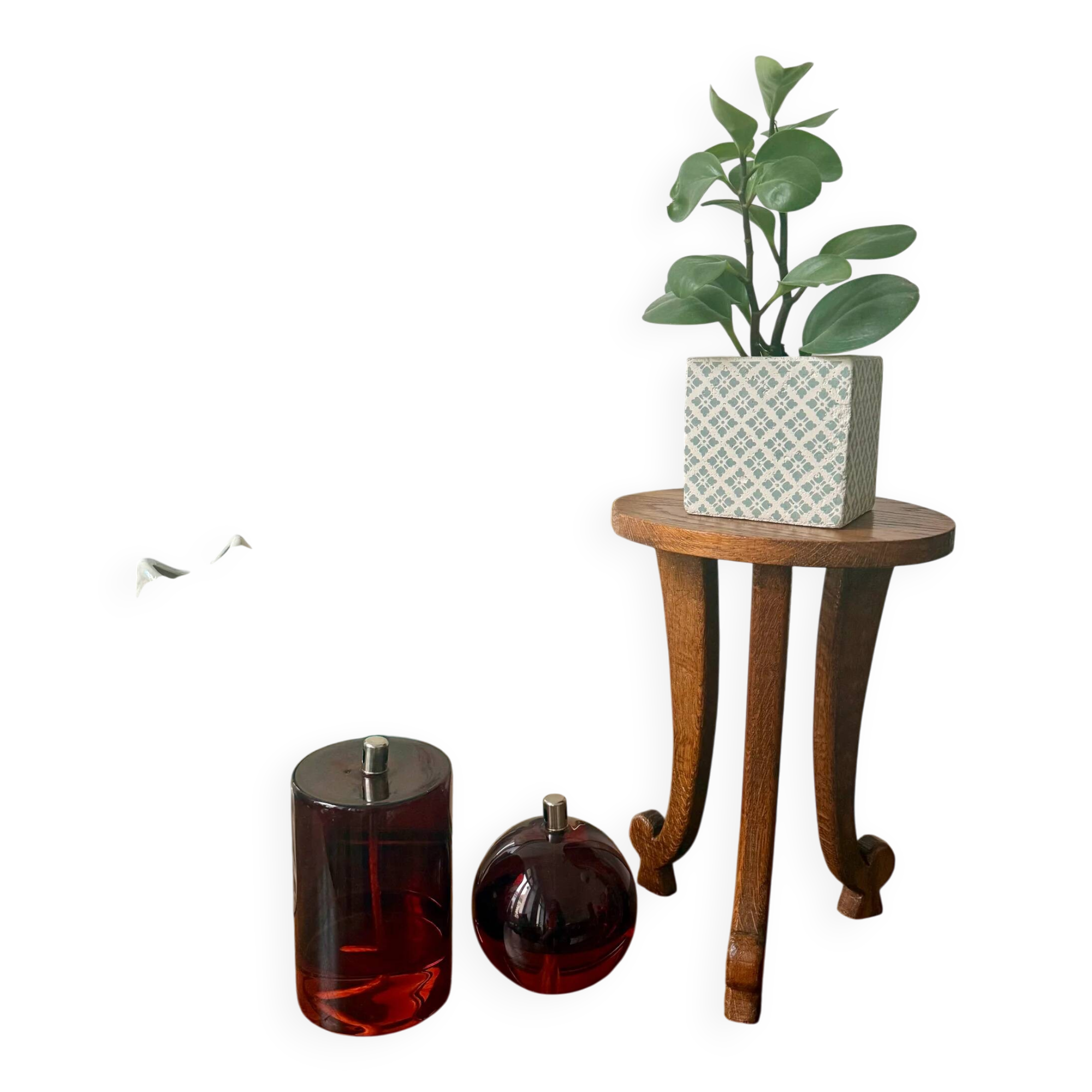 Vintage wooden side table / stool