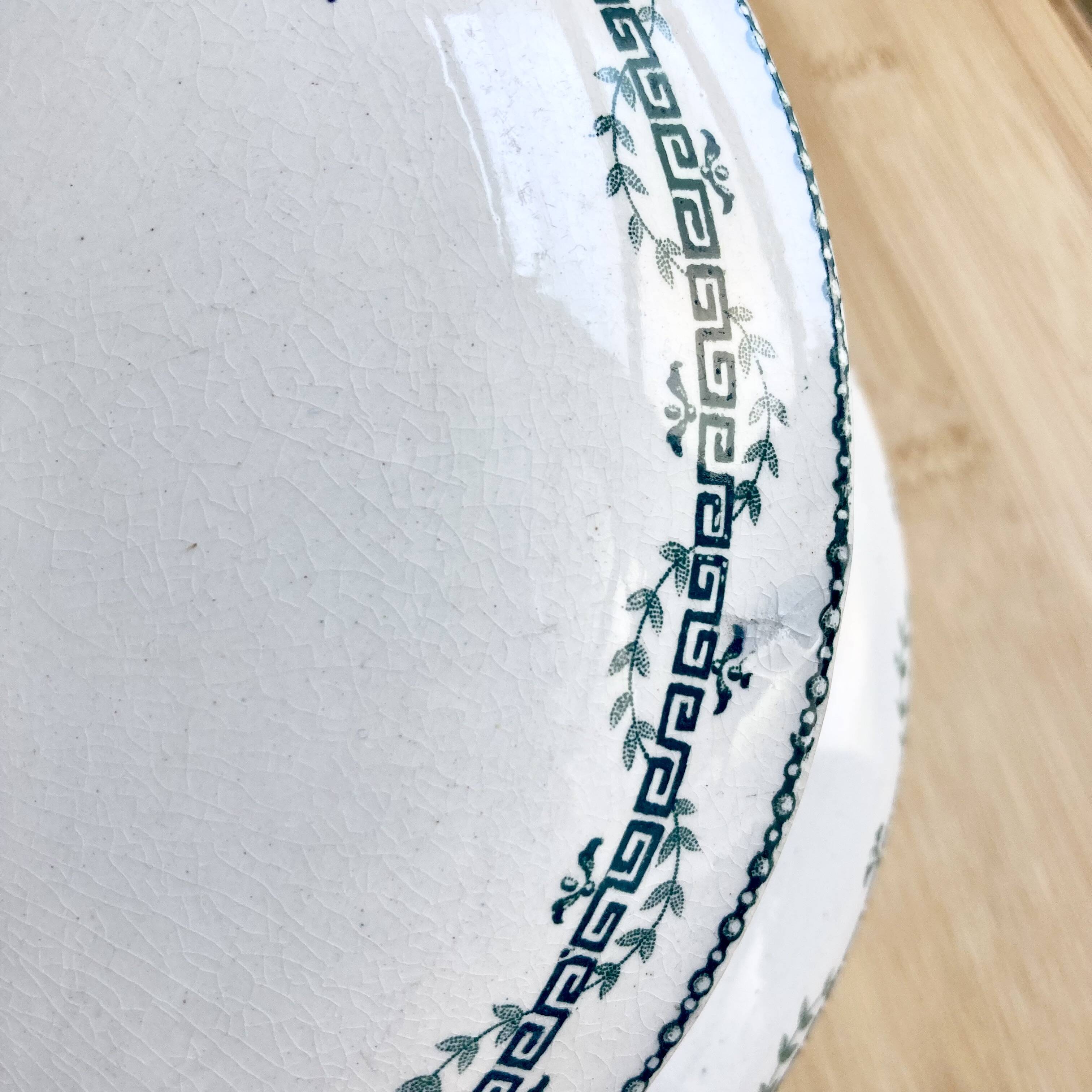 19th century "opaque Gien" iron clay tureen