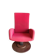 Old cinema chair with a red reclining seat.