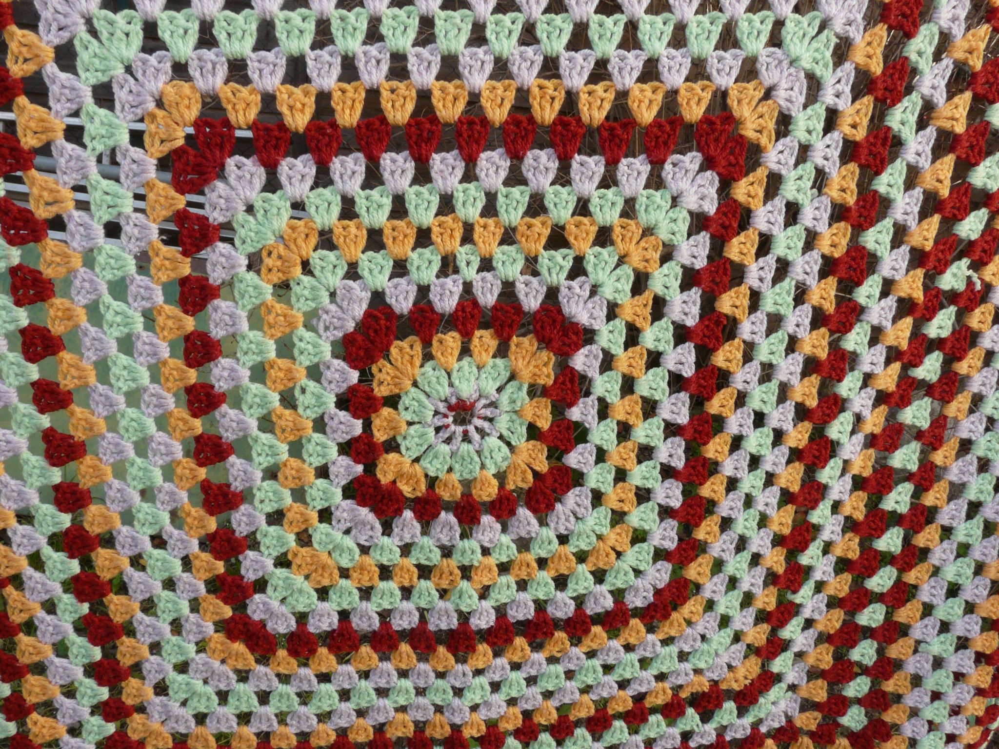 plaid - granny crochet blanket vintage colors 138 x 110 cm