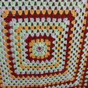plaid - granny crochet blanket vintage colors 138 x 110 cm