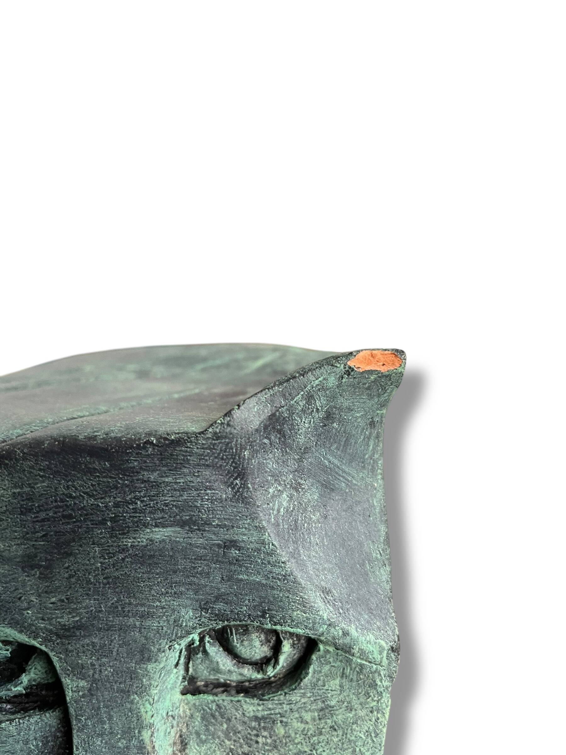 Cat Modernist Terracotta Sculpture