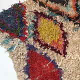 Moroccan Berber carpet Boucherouite with colored diamonds 200x152cm