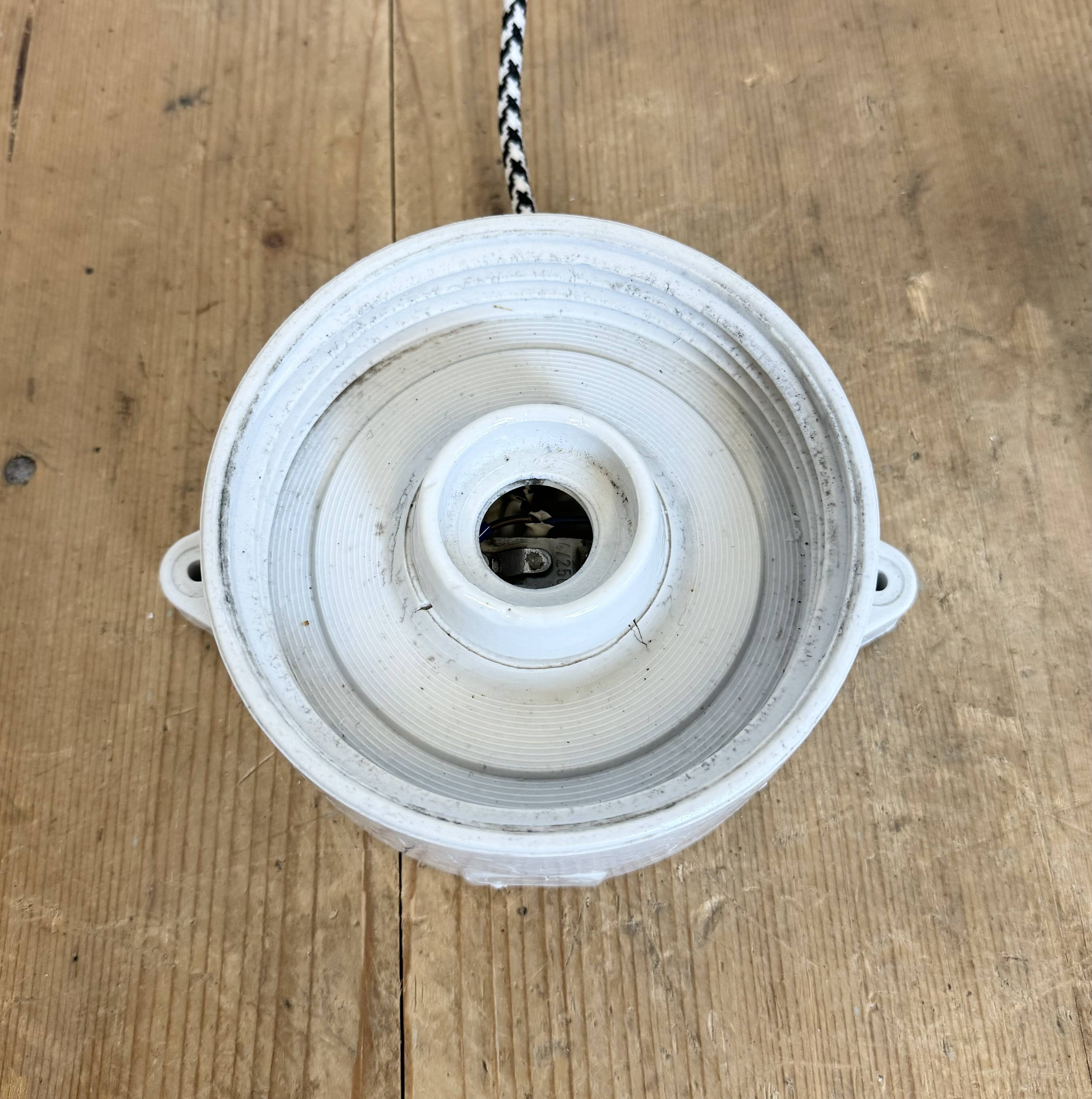 Vintage White Porcelain Ceiling Light, 1970s