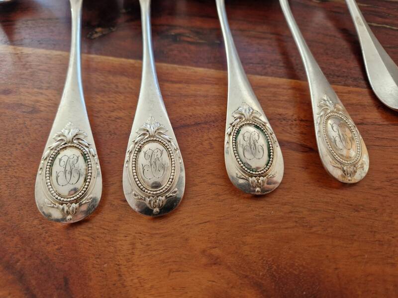 Christofle - Set of 11 Fidelio baguette pattern silver-plated table spoons