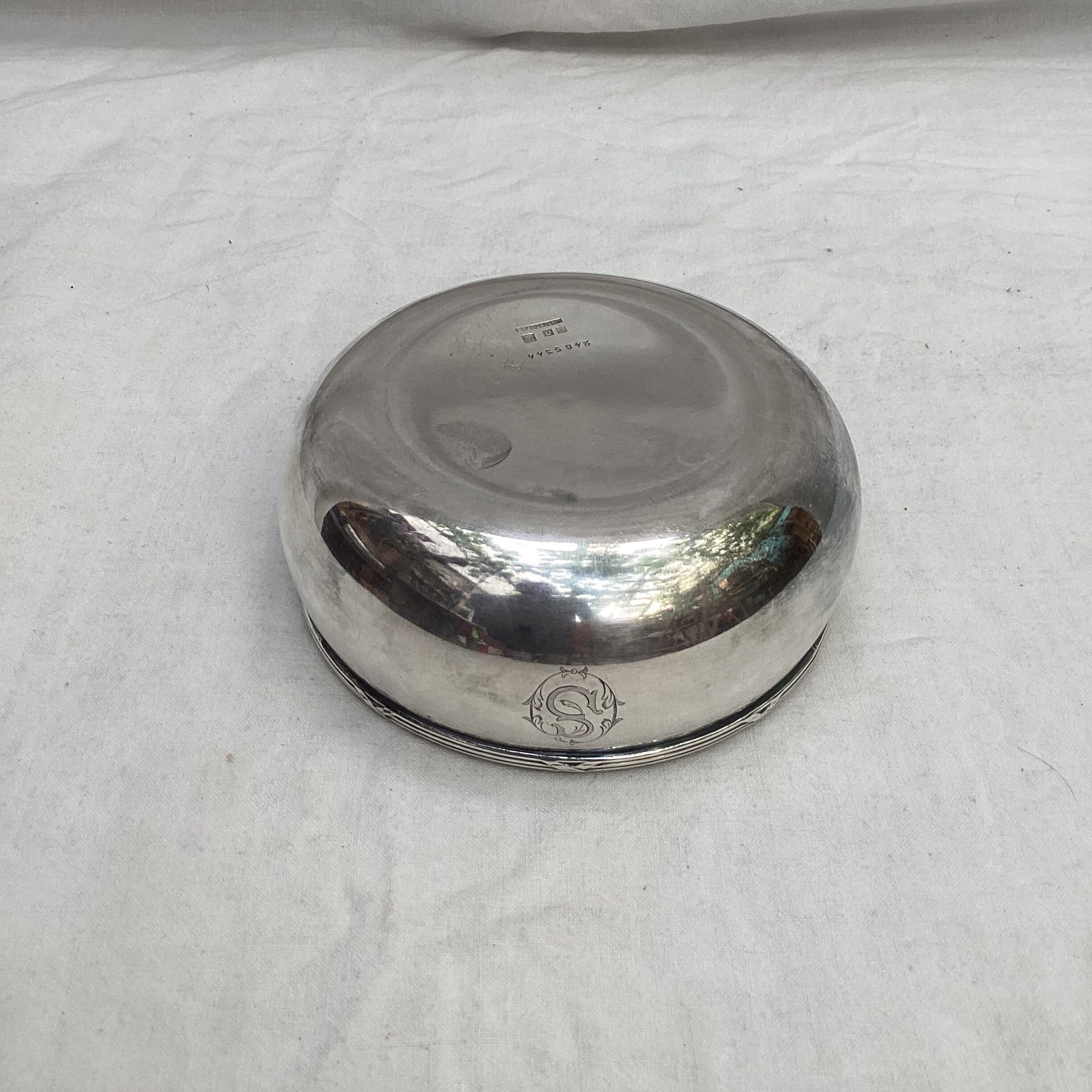 Old white silver metal cup Christofle numbered dimension