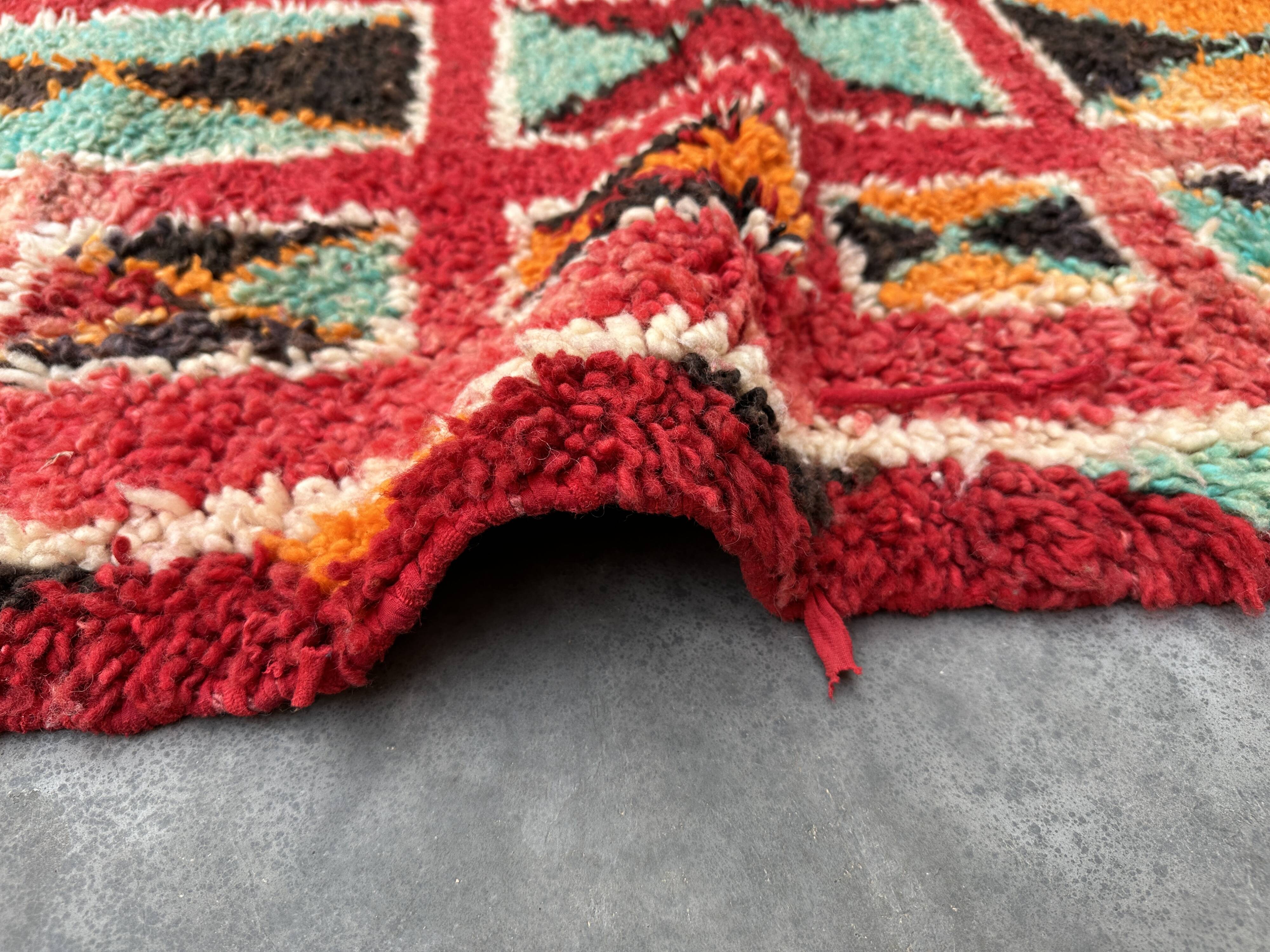 Colorful Boujad Moroccan rug - 216 x 95 cm